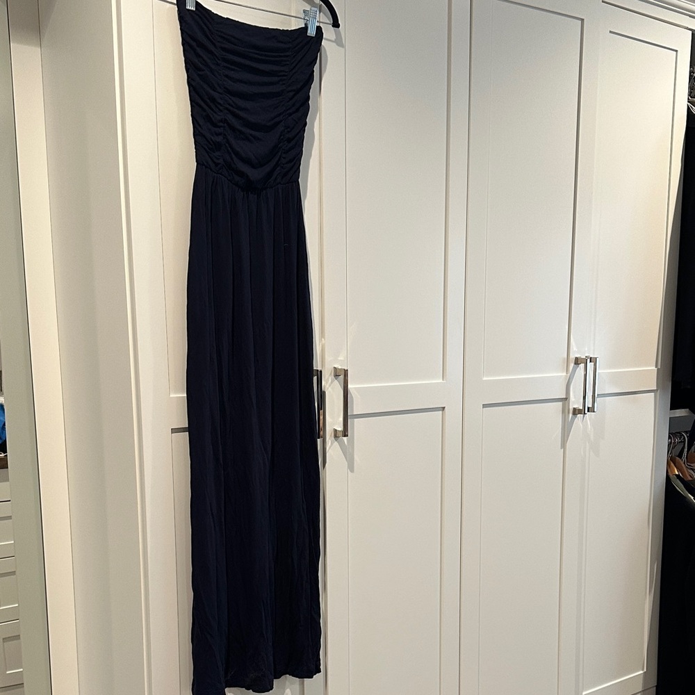 Warehouse Navy Strapless Dress